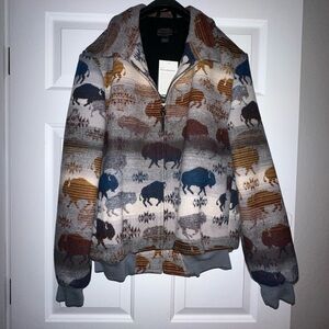 Pendleton Jacket - Medium -Multicolor Bison Pattern Jacket